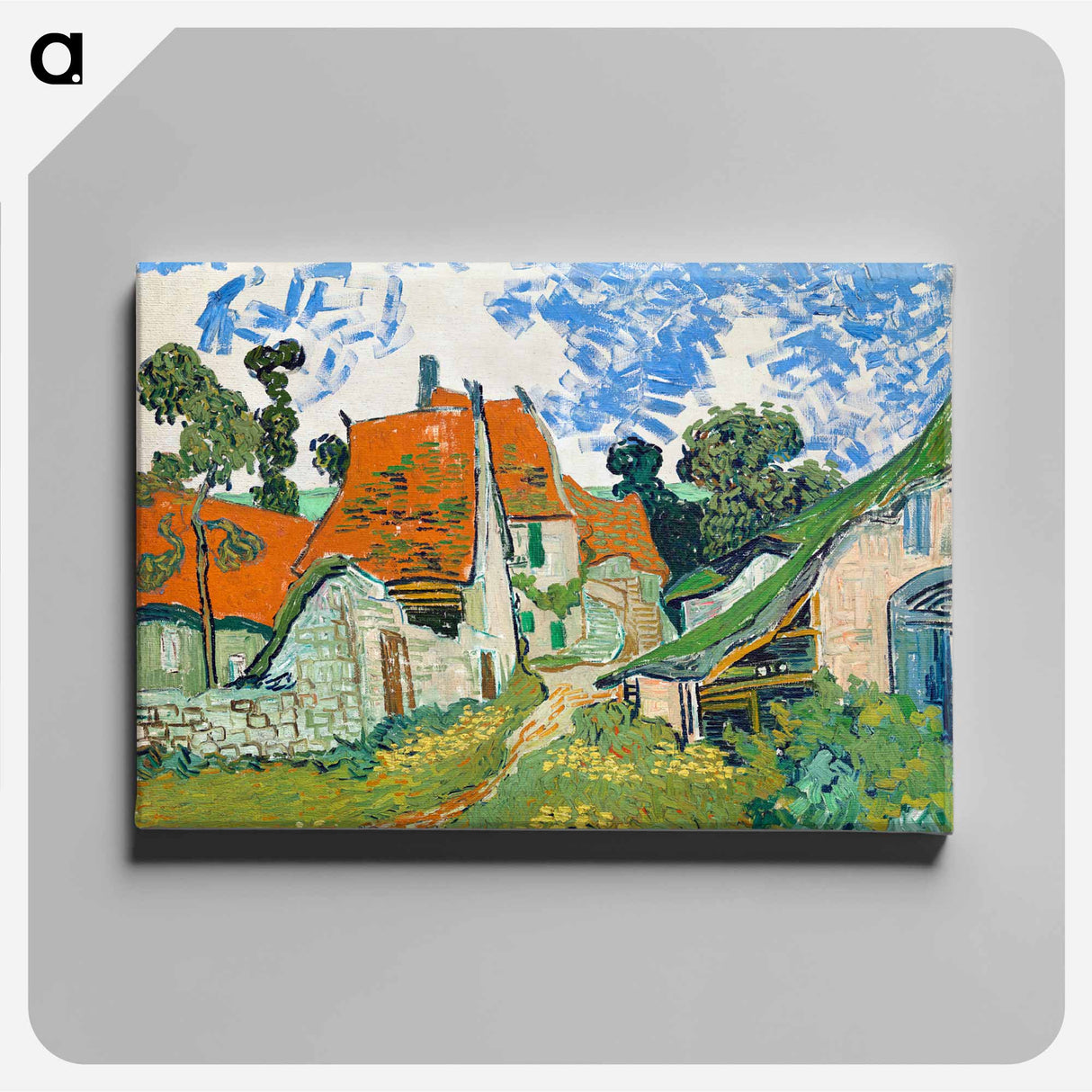 Street in Auvers-sur-Oise - フィンセント ファン ゴッホ Canvas.