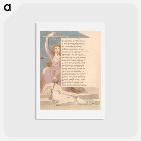 アートポストカード-Young's Night Thoughts, Page 92, "When Faith Is Virtue, Reason Makes It So" - ウィリアム ブレイク Postcard.