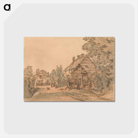 アートポストカード-A Street in a Country Village - ウィリアム ヘンリー ハント Postcard.