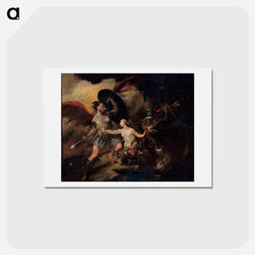 アートポストカード-Satan, Sin and Death - ウィリアム ホガース Postcard.
