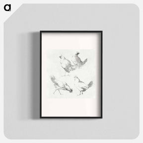 アートポスター-Four chickens - アールト シューマン Poster.