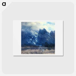 アートポストカード-Yosemite Valley Twin Peaks - アルバート ビアスタット Postcard.