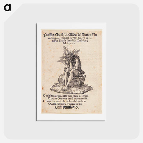 アートポストカード-Title page with Christ as a man of sorrows - アルブレヒト デューラー Postcard.