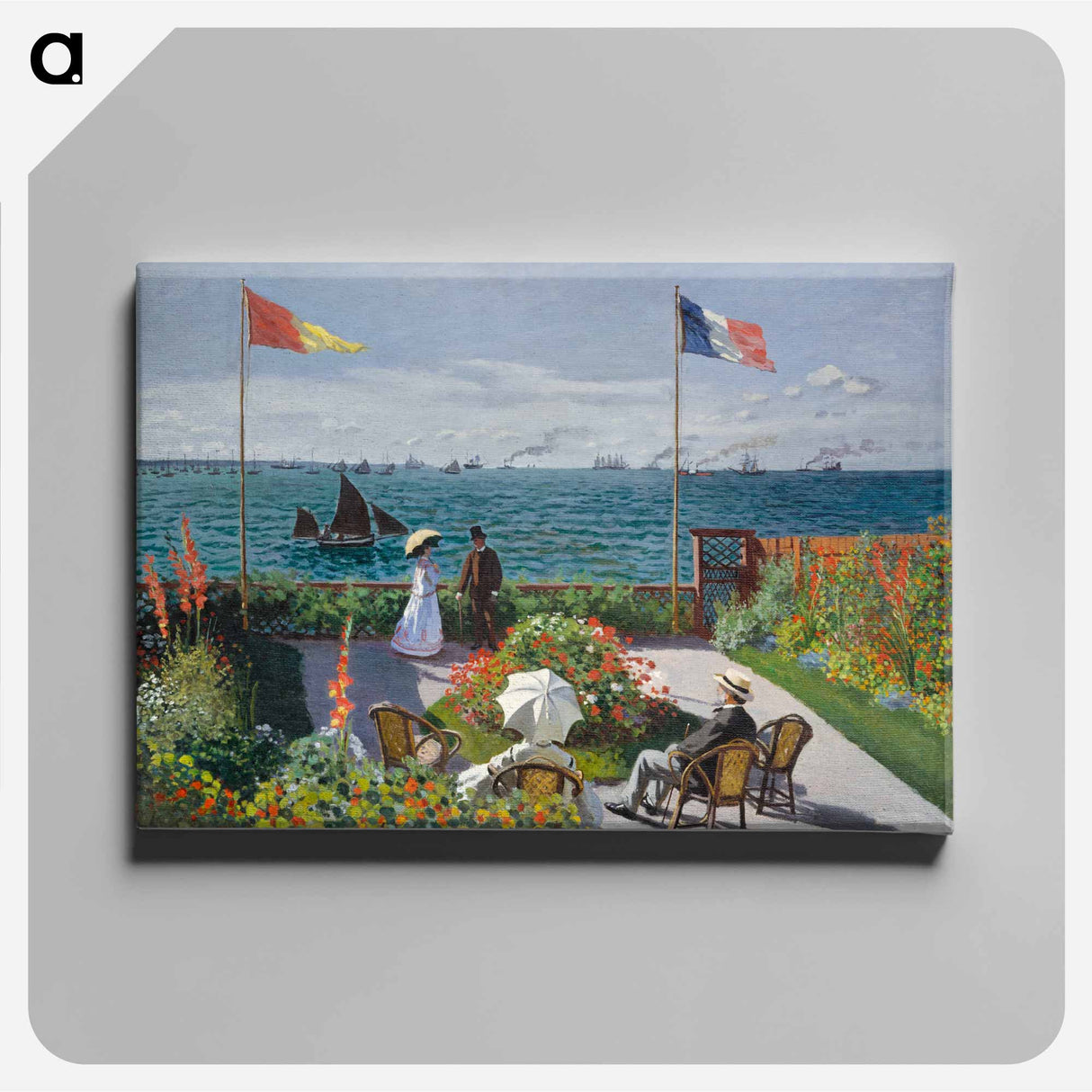 Garden at Sainte-Adresse - クロード モネ Canvas.