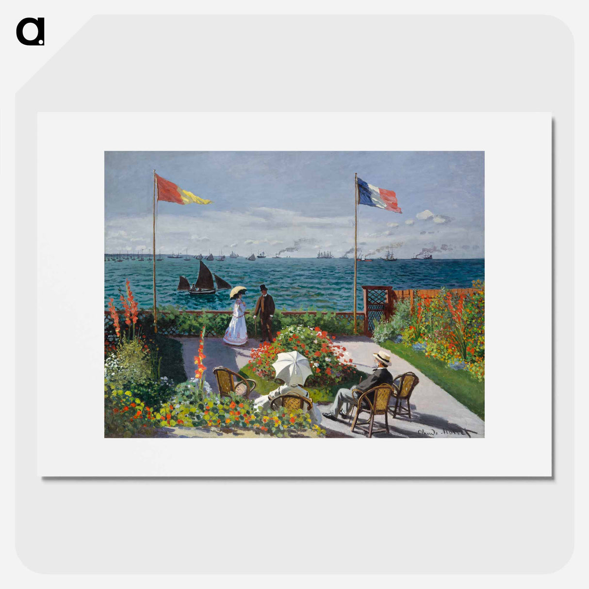 Garden at Sainte-Adresse - クロード モネ Poster.