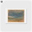 アートポストカード-Storm cloud and rain over water as seen from a beach - エドガー ドガ Postcard.