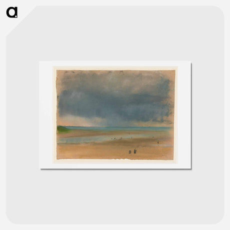 アートポストカード-Storm cloud and rain over water as seen from a beach - エドガー ドガ Postcard.