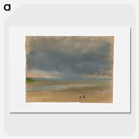 アートポスター-Storm cloud and rain over water as seen from a beach - エドガー ドガ Poster.