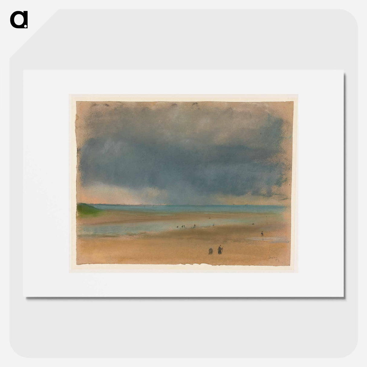 Storm cloud and rain over water as seen from a beach - Edgar Degas Poster.