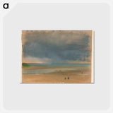 アートポストカード-Storm cloud and rain over water as seen from a beach - エドガー ドガ Postcard.