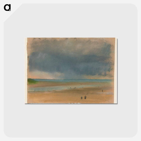 アートポストカード-Storm cloud and rain over water as seen from a beach - エドガー ドガ Postcard.