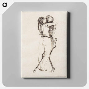 アートパネル-Death and the Woman - エドヴァルド ムンク Canvas.