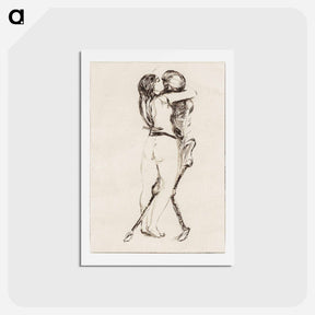 アートポストカード-Death and the Woman - エドヴァルド ムンク Postcard.