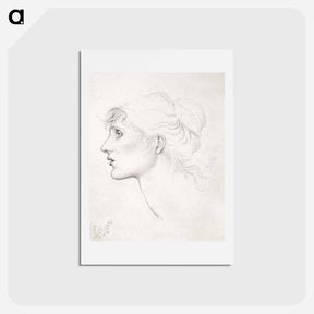 アートポストカード-The Car of Love or Love's Wayfaring - Study of Margaret Drummond - エドワード バーン ジョーンズ Postcard.