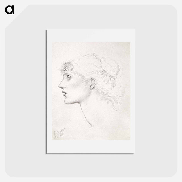 アートポストカード-The Car of Love or Love's Wayfaring - Study of Margaret Drummond - エドワード バーン ジョーンズ Postcard.