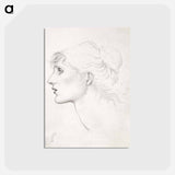 アートポストカード-The Car of Love or Love's Wayfaring - Study of Margaret Drummond - エドワード バーン ジョーンズ Postcard.