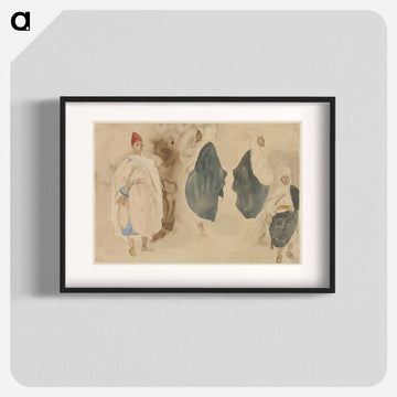 Four Sketches of Arab Men - ウジェーヌ ドラクロワ Poster.