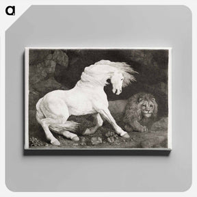 アートパネル-A Horse Affrighted at a Lion
 - ジョージ スタッブス Canvas.