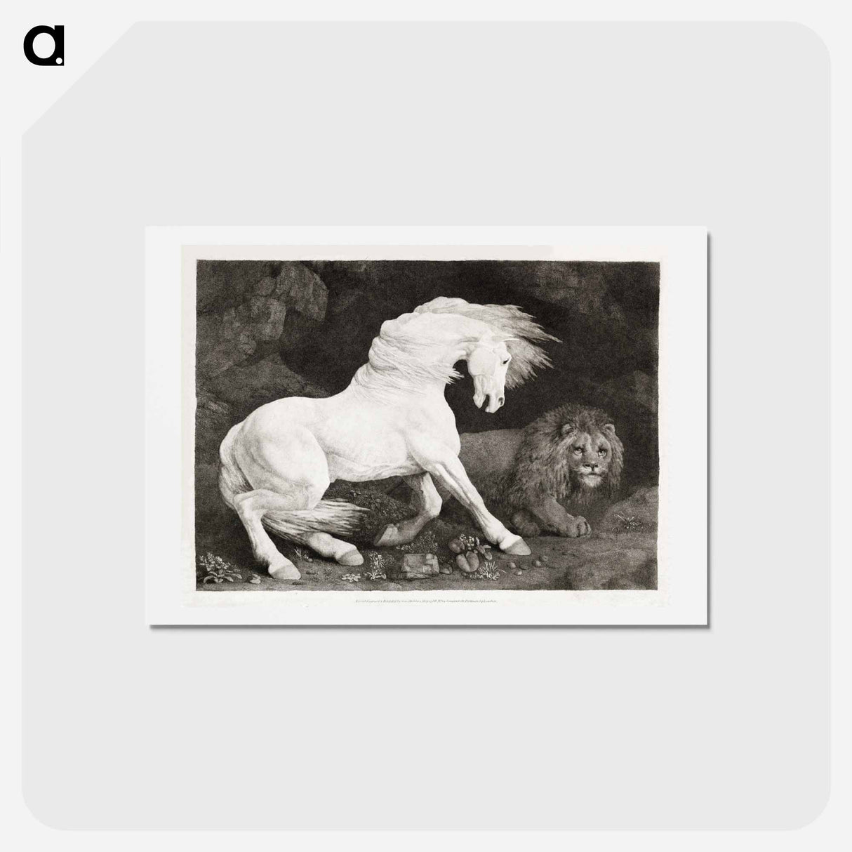 アートポストカード-A Horse Affrighted at a Lion
 - ジョージ スタッブス Postcard.