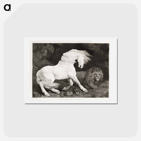 アートポストカード-A Horse Affrighted at a Lion
 - ジョージ スタッブス Postcard.