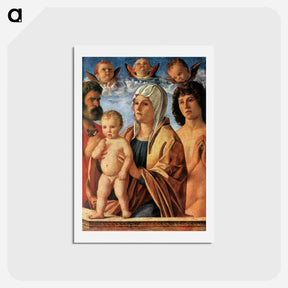 アートポストカード-The Virgin and Child with St. Peter and St. Sebastian - ジョヴァンニ ベッリーニ Postcard.