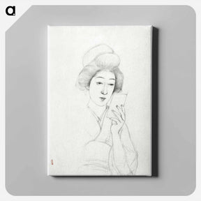 アートパネル-Seated Woman with Mirror
 - 橋口 五葉 Canvas.