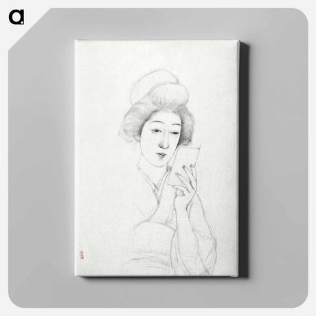 アートパネル-Seated Woman with Mirror
 - 橋口 五葉 Canvas.