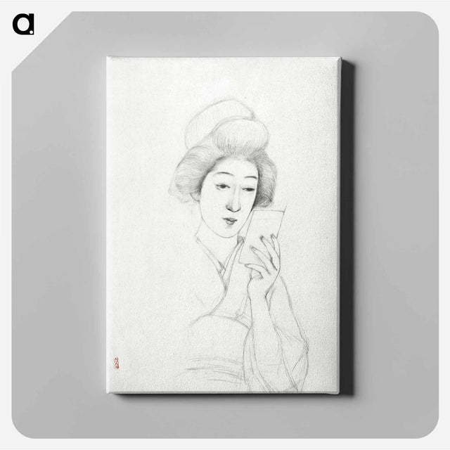 アートパネル-Seated Woman with Mirror
 - 橋口 五葉 Canvas.
