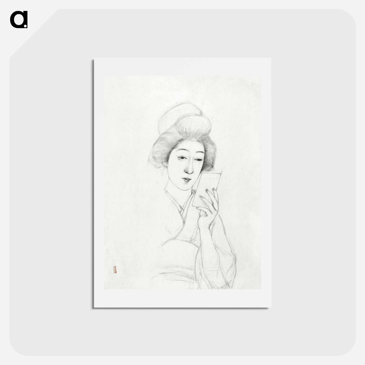 アートポストカード-Seated Woman with Mirror
 - 橋口 五葉 Postcard.
