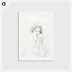 アートポストカード-Seated Woman with Mirror
 - 橋口 五葉 Postcard.