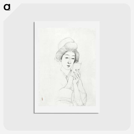 アートポストカード-Seated Woman with Mirror
 - 橋口 五葉 Postcard.