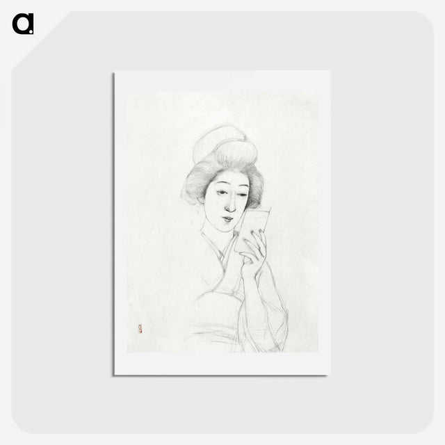 アートポストカード-Seated Woman with Mirror
 - 橋口 五葉 Postcard.