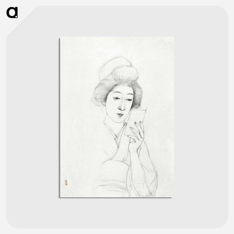 アートポストカード-Seated Woman with Mirror
 - 橋口 五葉 Postcard.