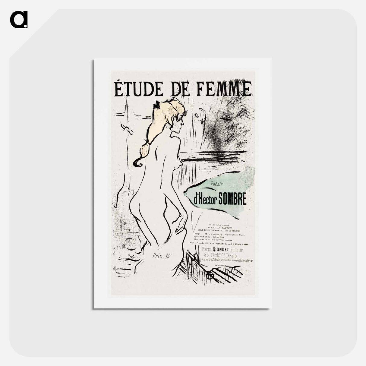 アートポストカード-Étude de Femme - アンリ ド トゥールーズ ロートレック Postcard.