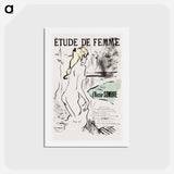 アートポストカード-Étude de Femme - アンリ ド トゥールーズ ロートレック Postcard.