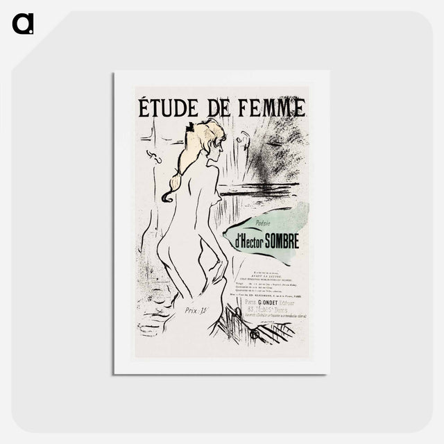 アートポストカード-Étude de Femme - アンリ ド トゥールーズ ロートレック Postcard.