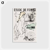 アートポストカード-Étude de Femme - アンリ ド トゥールーズ ロートレック Postcard.