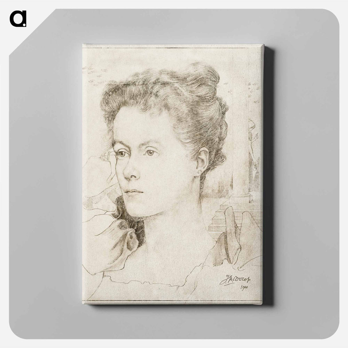 Portrait of Jan Toorop's wife Annie Hall or her sister Janet Hall - Jan Toorop Canvas.