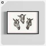 Three horse heads - Jean Bernard Poster.