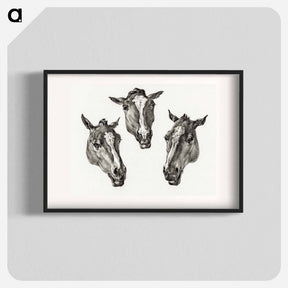 アートポスター-Three horse heads - ジャン ベルナール Poster.
