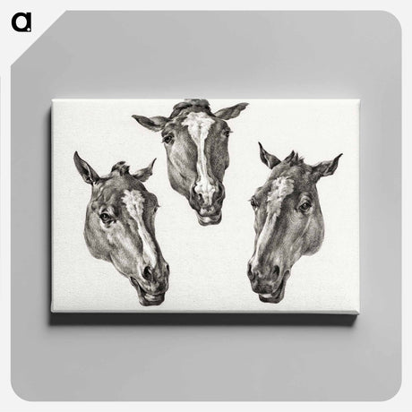 アートパネル-Three horse heads - ジャン ベルナール Canvas.