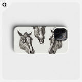 Three horse heads - Jean Bernard Phone Case.