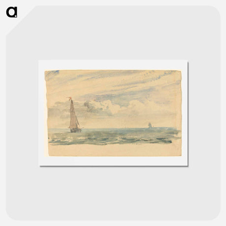 アートポストカード-Seascape with Two Sail Boats
 - ジョン コンスタブル Postcard.