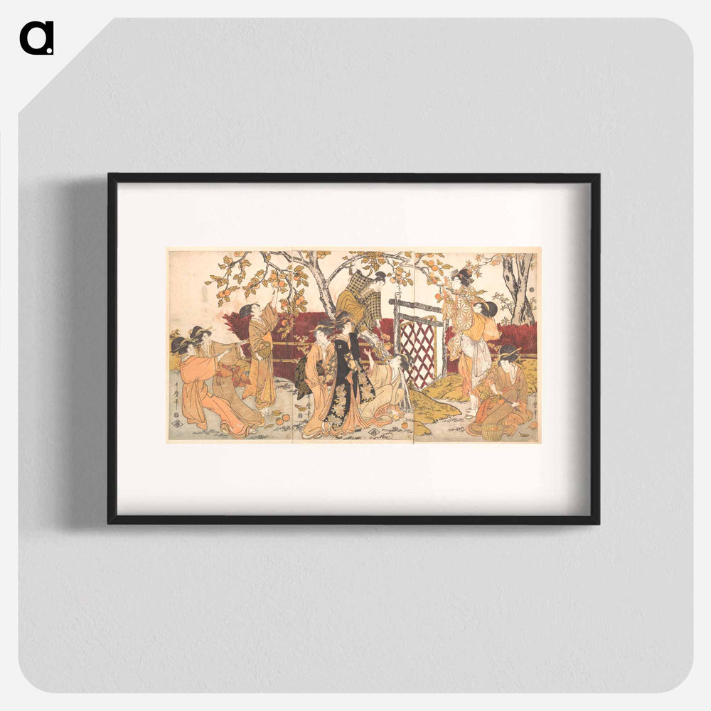 Picking Persimmons - 喜多川 歌麿 Poster.