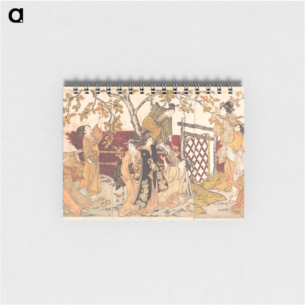 Picking Persimmons - 喜多川 歌麿 Memo.