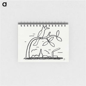 アートメモ帳-Bird on a branch - レオ ヘステル Memo.