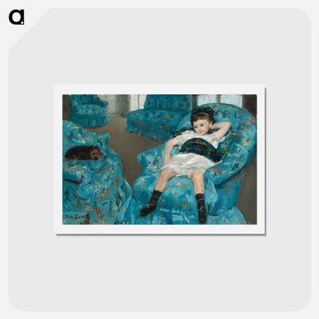 アートポストカード-Little Girl in a Blue Armchair - メアリー カサット Postcard.