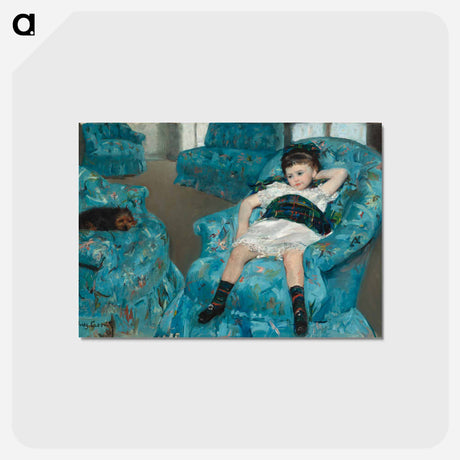 アートポストカード-Little Girl in a Blue Armchair - メアリー カサット Postcard.