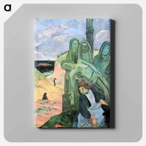 アートパネル-The Green Christ - ポール ゴーギャン Canvas.