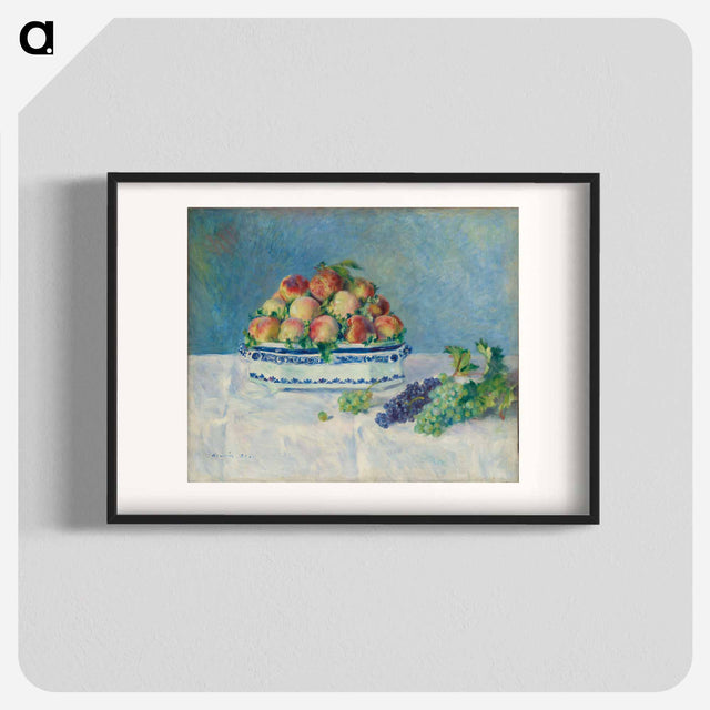 アートポスター-Still Life with Peaches and Grapes - ピエール オーギュスト ルノワール Poster.